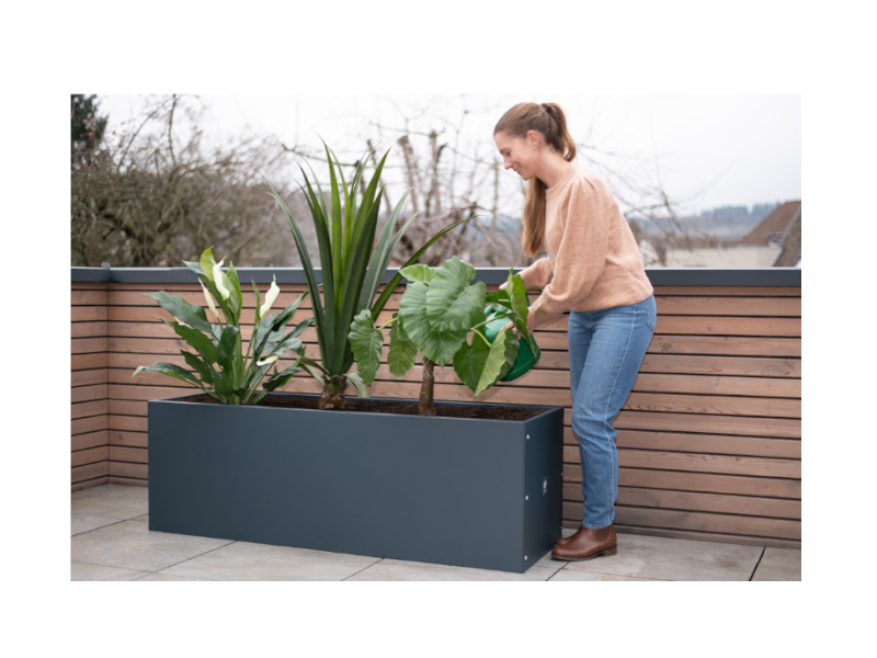 HERSTERA Pflanzgefäß Metall 150x50x50 anthrazit