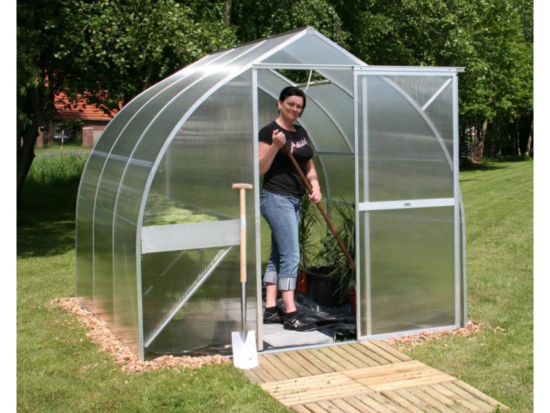 KGT Gewächshaus RHODO III Alu BLANK - 227 x 227 cm - 6mm Vergl.