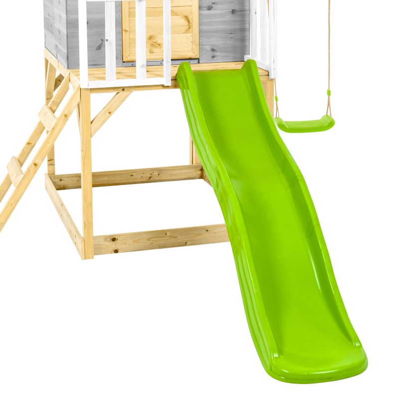 Zwerkules Kinder Spielhaus Holz, Valli mit Rutsche & Doppelschaukel