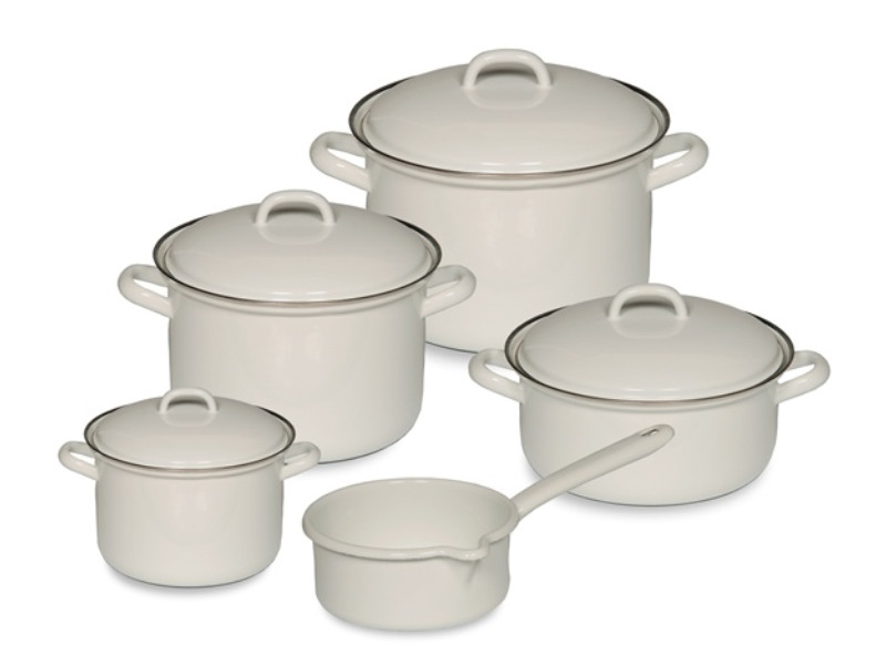 RIESS Classic Emaille Topfset 5-teilig WEISS 0547-033