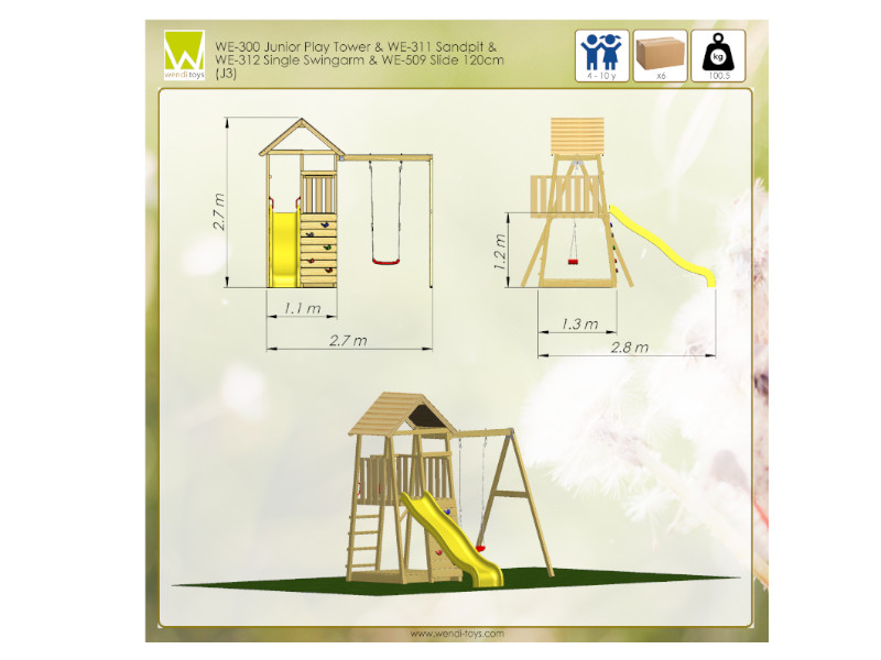 WENDI TOYS Spielturm BIENE 270x280x270