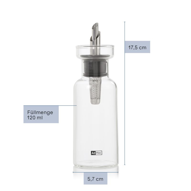 AdHoc AromaPour BZ79 Öl- & Essigspender 120 ml Glas Edelstahl