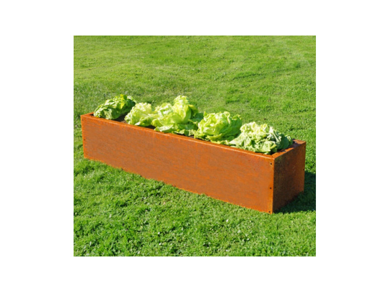 PRIMA TERRA Hochbeet-Bausatz "Planus" Metall Edelrost 158x38cm H35cm