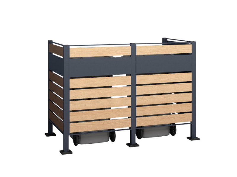 WESTMANN PLANUM 120 2er Mülltonnenverkleidung 240l Holzoptik