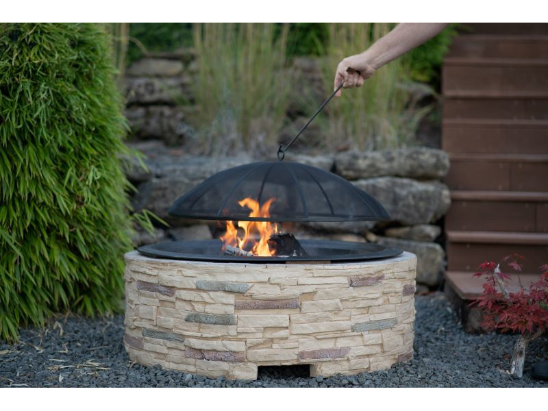 WESTMANN Feuerstelle mit Abfanggitter Steinoptik