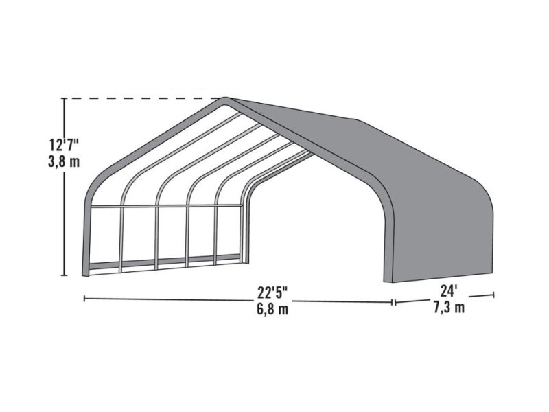SHELTERLOGIC Weidezelt - Foliengarage 49,6m²