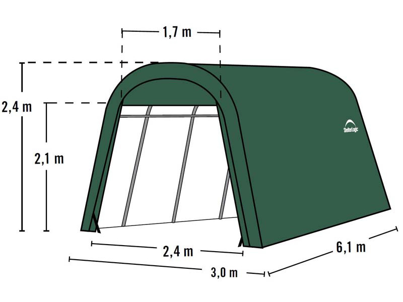 SHELTERLOGIC Folien Garage in-a-BOX 18,3m² 610x300cm GRÜN