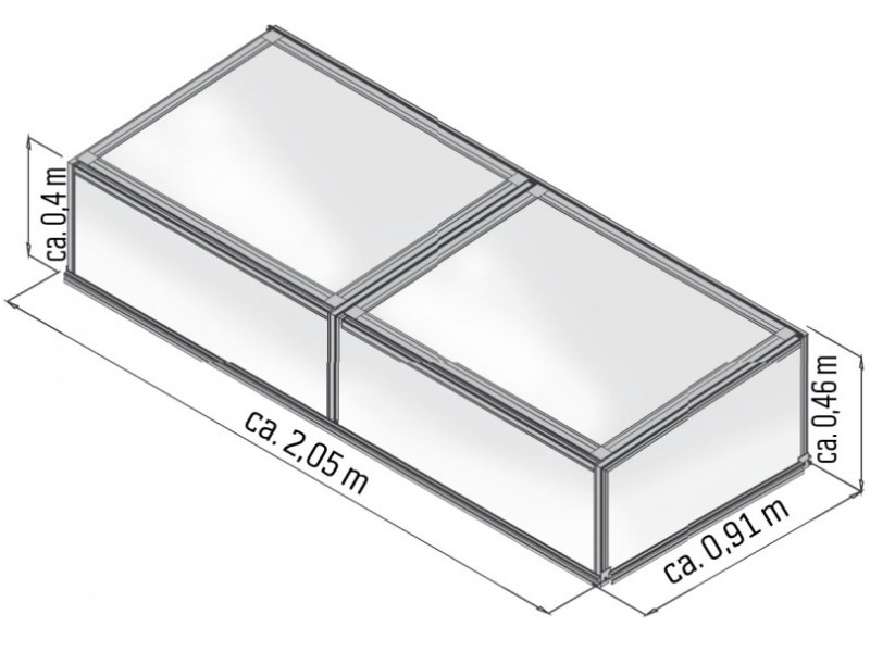 KGT Frühbeet 210 BLANK 40 x 205 x 91 cm - 6mm Vergl.