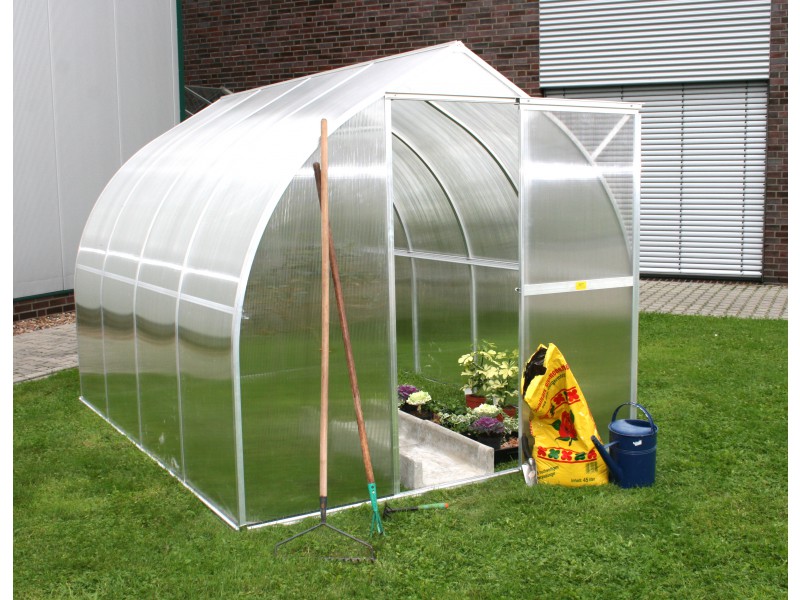 KGT Gewächshaus RHODO IV Alu BLANK - 227 x 301 cm - 6mm Vergl.