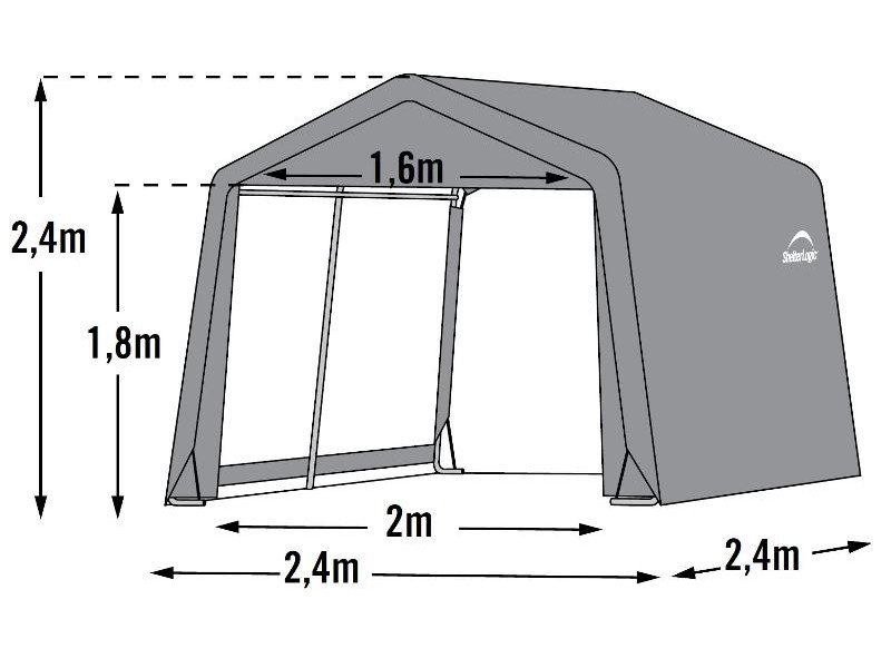 SHELTERLOGIC Gerätehaus Folienhaus in-a-BOX 5,76m² 240x240cm GRAU