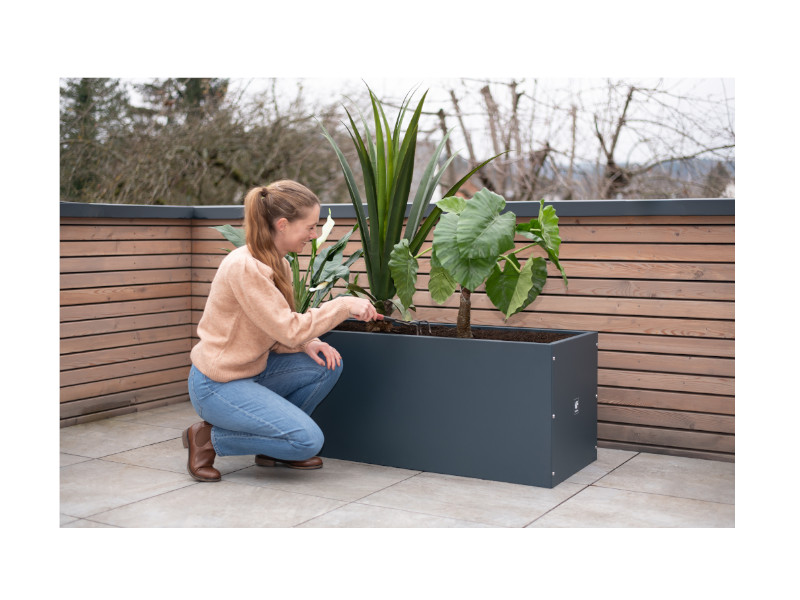 HERSTERA Pflanzgefäß Metall 150x50x50 anthrazit