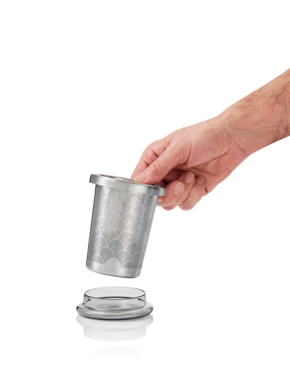 AdHoc Yuna TK61 Teekanne mit Feinfilter 1,2 l Borosilikatglas Edelstahl