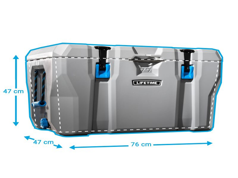 LIFETIME Kühlbox 73 Liter Volumen grau