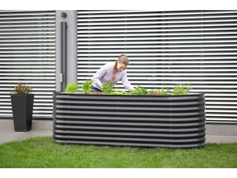 WESTMANN Hochbeet Metall Oval 240x80x82 cm anthrazit