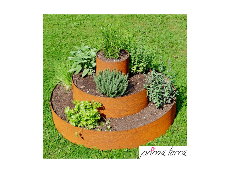 PRIMA TERRA Pflanzenpyramide Metall Edelrost d=80cm