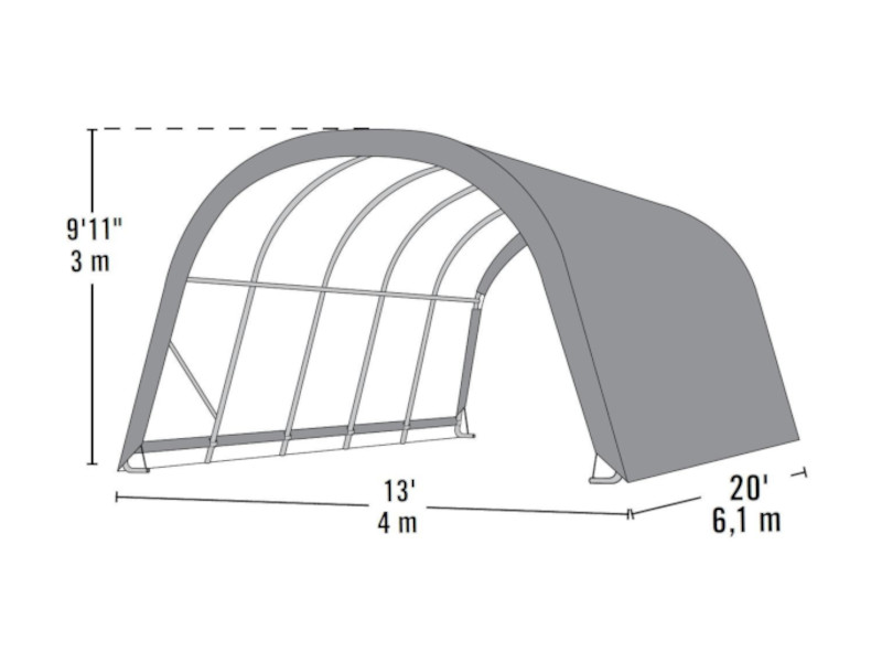 SHELTERLOGIC Weidezelt - Foliengarage 24,4 m² 400x610x300 cm GRÜN