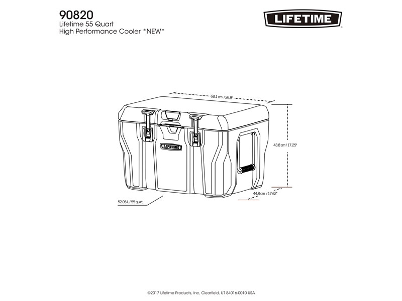 LIFETIME Kühlbox 52 Liter Volumen grau