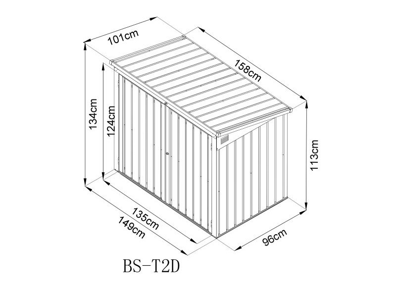 WESTMANN Mülltonnenbox "5x3" 158x101x134 anthrazit
