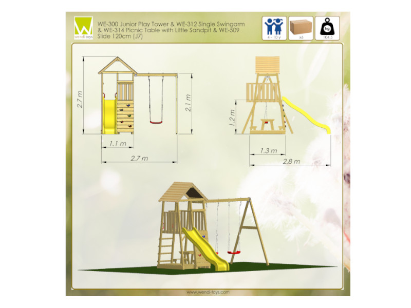 WENDI TOYS Spielturm PELIKAN 270x280x270