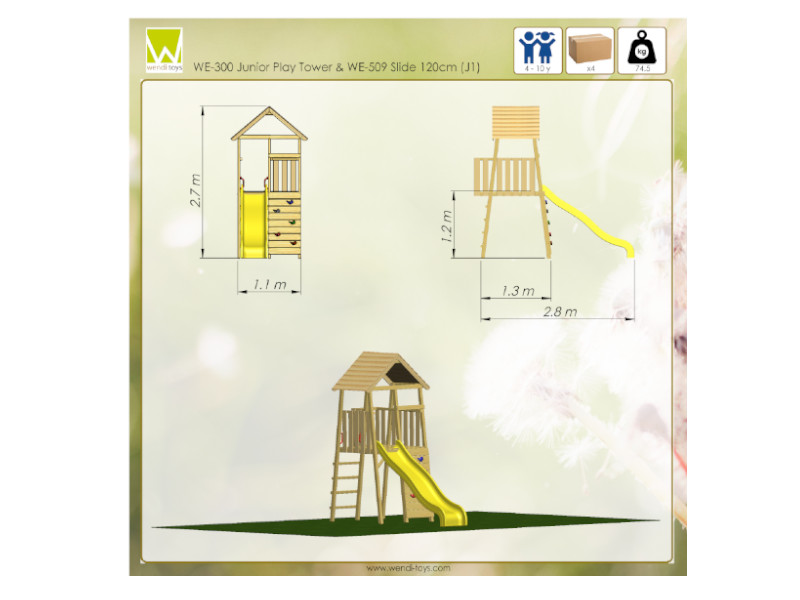 WENDI TOYS Spielturm FALKE 110x280x270