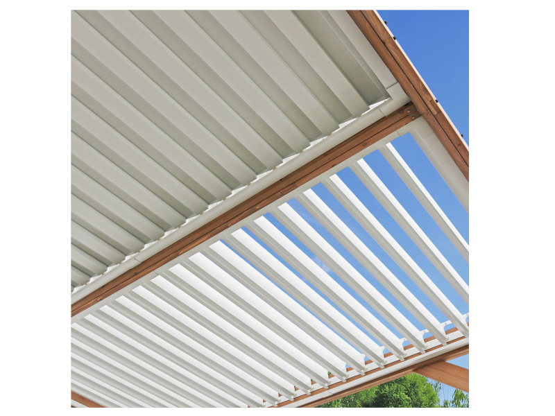 WESTMANN Outdoor Pavillon KARL mit Lamellendach 396 x 335 x 251 cm natur