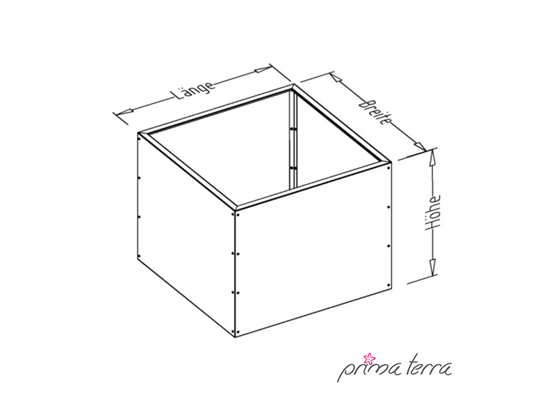 PRIMA TERRA Hochbeet-Bausatz Metall Edelrost 98x98 H78 cm