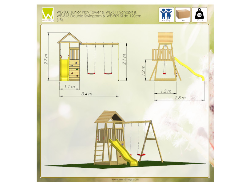 WENDI TOYS Spielturm PINGUIN 340x280x270