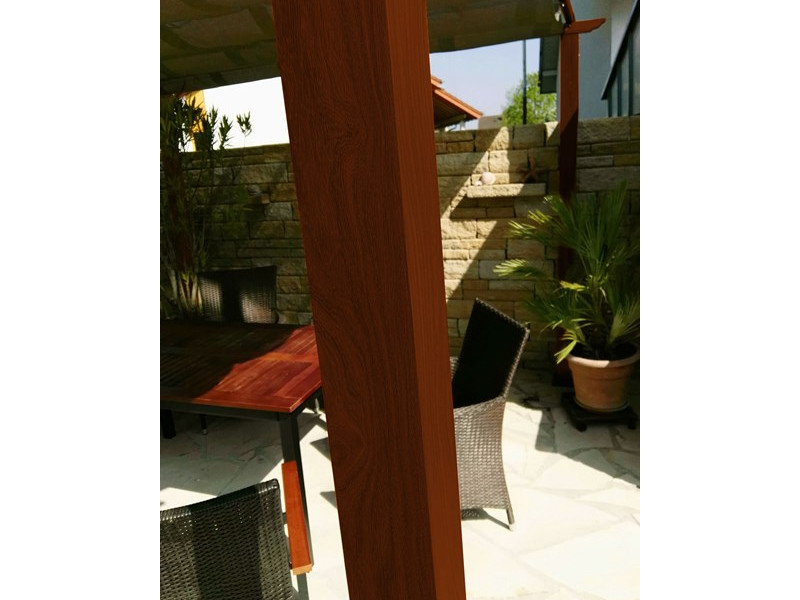 PARAGON Outdoor Pavillon FLORIDA 350x350x235 Holzoptik cocoa