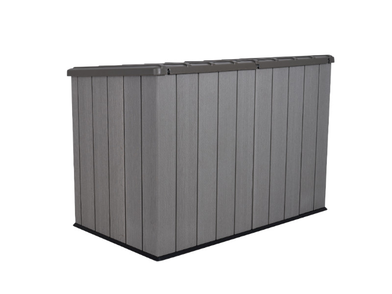 LIFETIME Gartenbox Mülltonnenbox Kunststoff 3x240l grau/braun