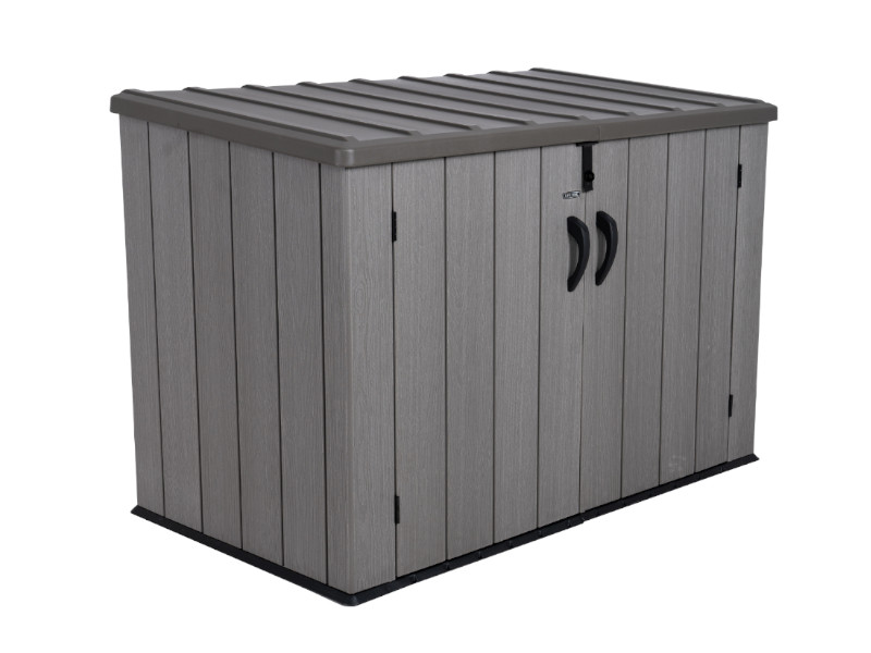 LIFETIME Gartenbox Mülltonnenbox Kunststoff 3x240l grau/braun