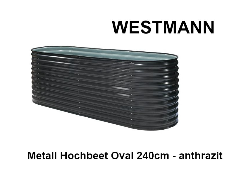 WESTMANN Hochbeet Metall Oval 240x80x82 cm anthrazit