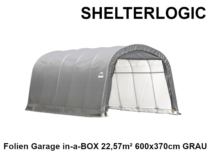 SHELTERLOGIC Folien Garage in-a-BOX 22,57m² 600x370cm GRAU