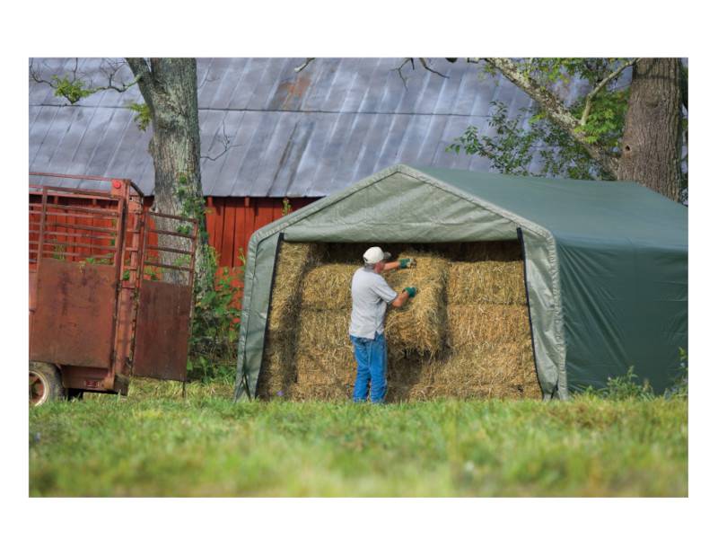 SHELTERLOGIC Weidezelt - Foliengarage 23 m² 380x610x260 cm GRÜN