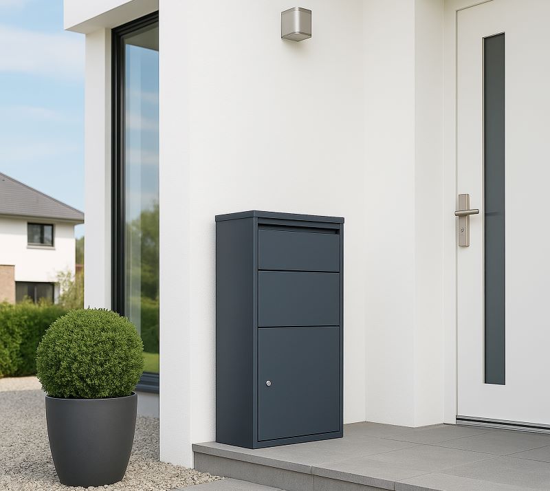 WESTMANN Briefkasten Pollux Stahl mit Paketbox freistehend