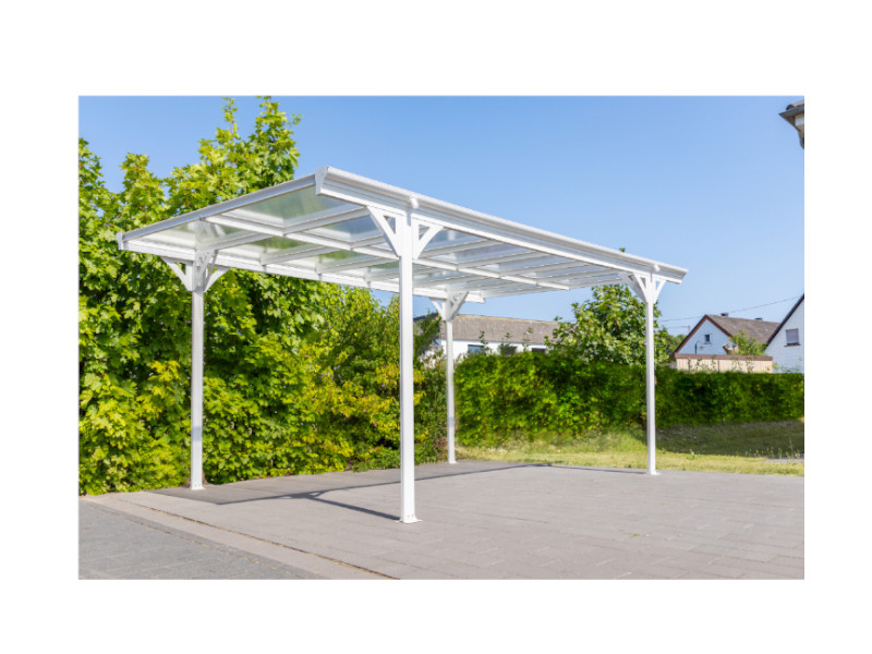 WESTMANN Flachdach Carport 305x503x232 weiss 15m²