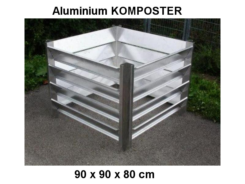 KOMPOSTER 90 x 90 x 80 aus witterungsbeständigem Aluminium, Metall