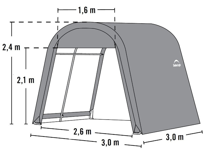 SHELTERLOGIC Gerätehaus Folienhaus in-a-BOX 9m² ROUND TOP