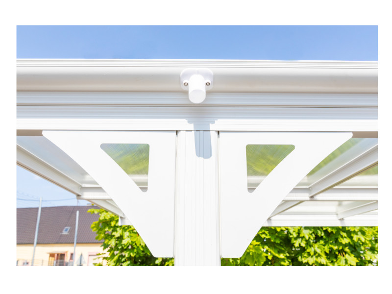 WESTMANN Flachdach Carport 305x503x232 weiss 15m²