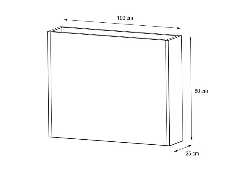 HERSTERA Pflanzgefäß Metall 100x25x80 anthrazit