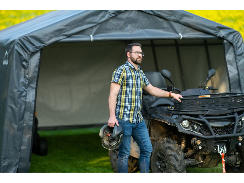 SHELTERLOGIC Folien Garage in-a-BOX 18,13m² 490x370cm GRAU