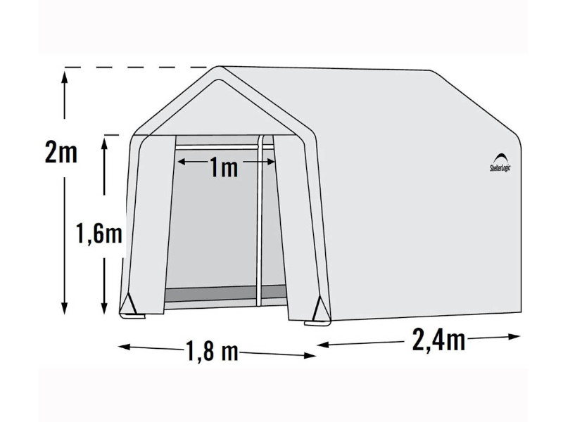SHELTERLOGIC Folien Gewächshaus 4,32m² 240x180 cm WEIß
