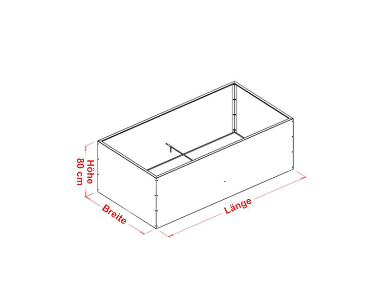 PRIMA TERRA Hochbeet-Bausatz "OPTIMUS" Metall Edelrost 200x75 H80cm