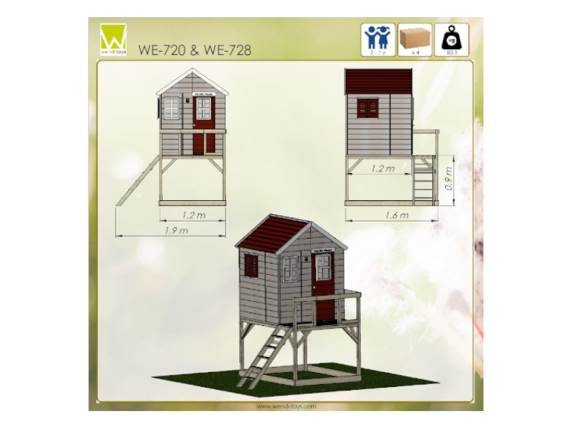 WENDI TOYS Spielhaus STORCH 197x167x242