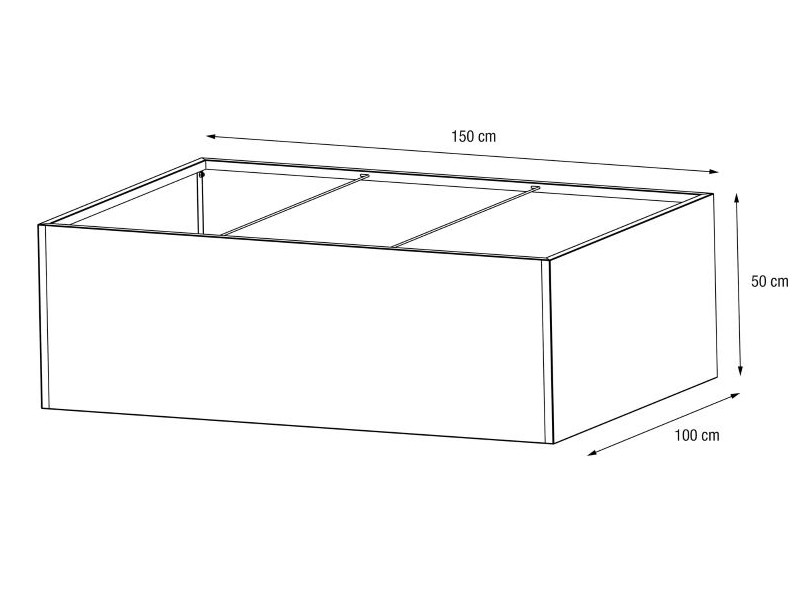 HERSTERA Pflanzgefäß Metall 150x100x50 anthrazit