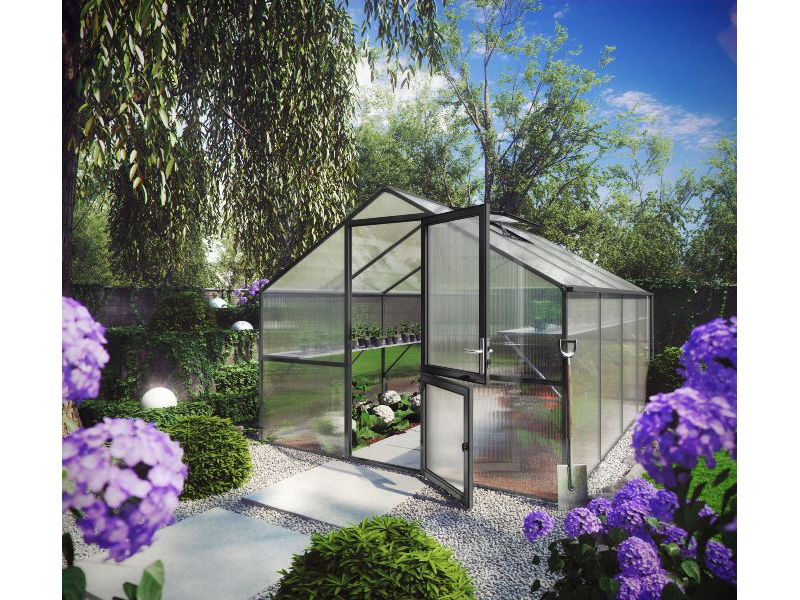 KGT Gewächshaus ORCHIDEE IV Alu GRAU - 297 x 429 cm - 10mm Vergl.