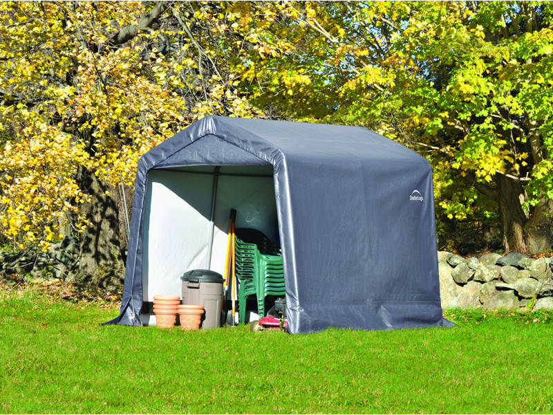 SHELTERLOGIC Gerätehaus Folienhaus in-a-BOX 5,76m² 240x240cm GRAU
