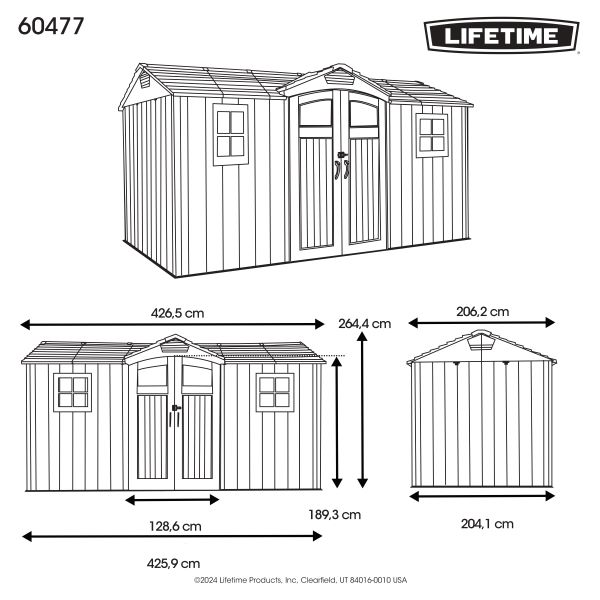 LIFETIME Gerätehaus KENTUCKY, 206x427x265cm