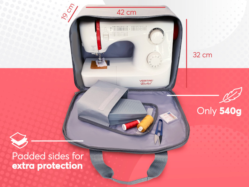 VERITAS / CARINA Nähmaschinentasche rot/grau