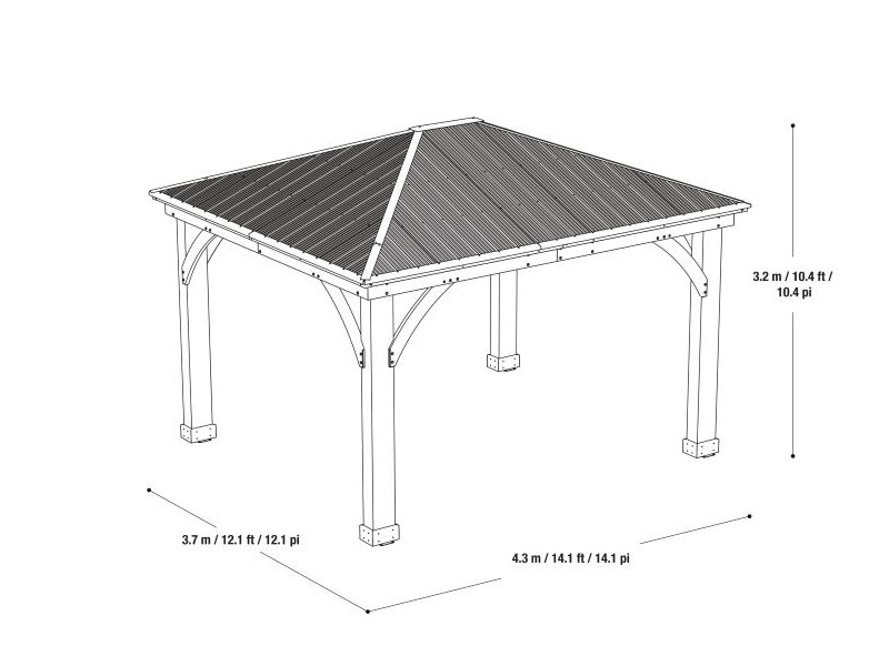 WESTMANN Holzpavillon DEVON 366x427 cm natur "12x14"