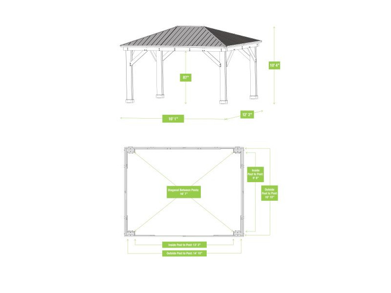 WESTMANN Holzpavillon DEVON 371x490 cm natur "12x16"